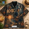 KISS Rock Band Black Pattern Hawaiian Shirt