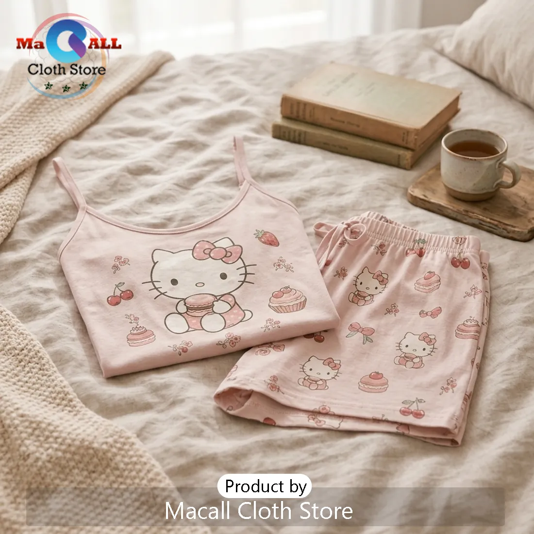 Hello Kitty Pink Aesthetic Pajama Loungewear Set