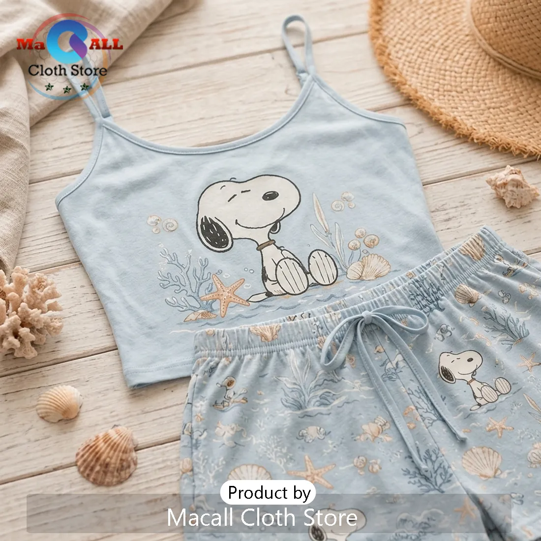 Snoopy Blue Summer Loungewear Set