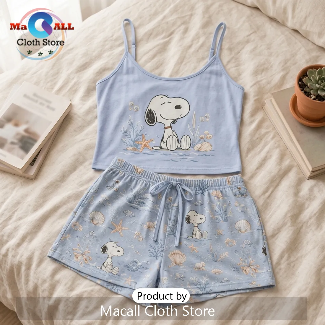 Snoopy Blue Summer Loungewear Set