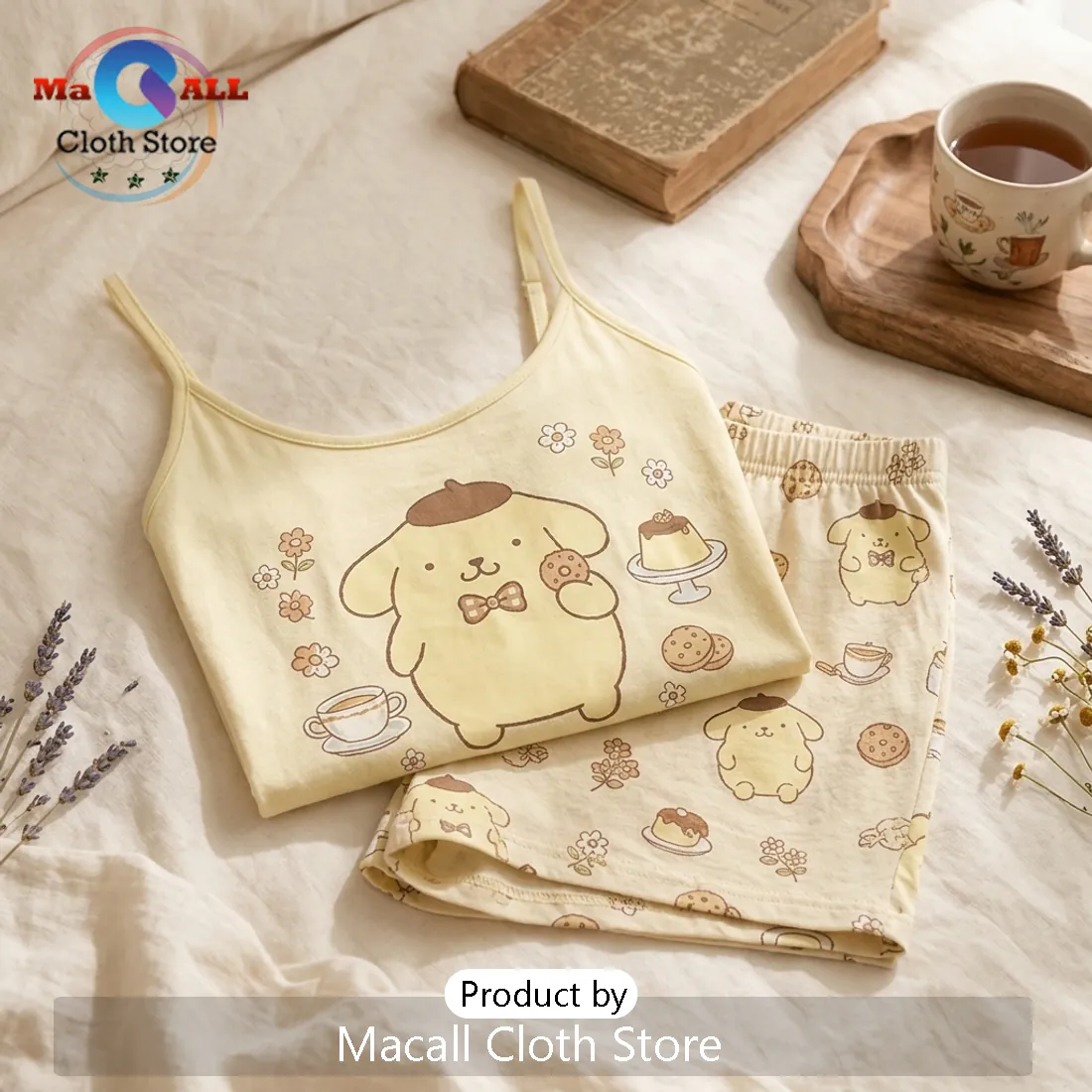 Pompompurin Yellow Cute Summer Loungewear Set Pompompurin Yellow Cute Summer Loungewear Set