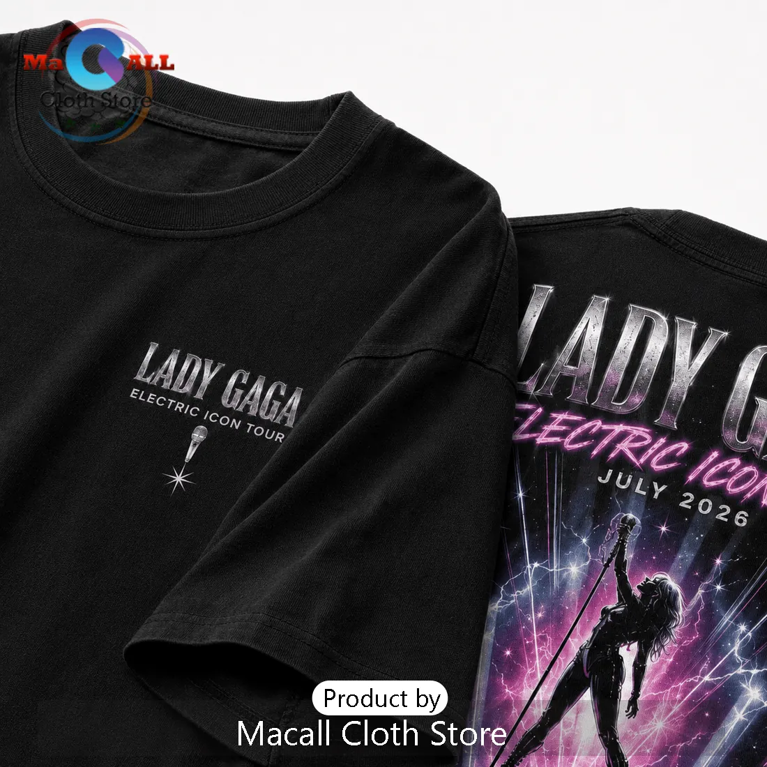 Lady Gaga Electric Icon Tour 2026 Black T-Shirt Lady Gaga Electric Icon Tour 2026 Black T-Shirt