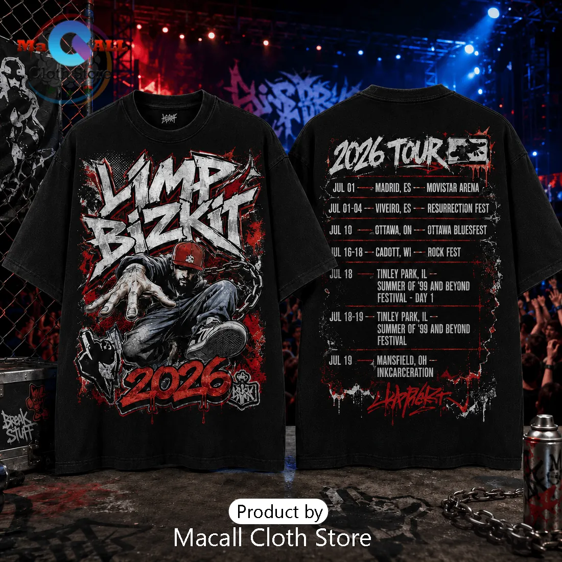 Limp Bizkit 2026 Concert Tour Limited T-Shirt Limp Bizkit 2026 Concert Tour Limited T-Shirt