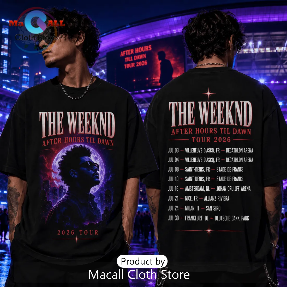 The Weeknd After Hours Til Dawn 2026 Tour Black T-Shirt The Weeknd After Hours Til Dawn 2026 Tour Black T-Shirt