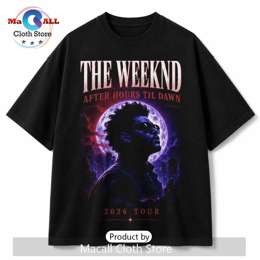 The Weeknd After Hours Til Dawn 2026 Tour Black T-Shirt The Weeknd After Hours Til Dawn 2026 Tour Black T-Shirt