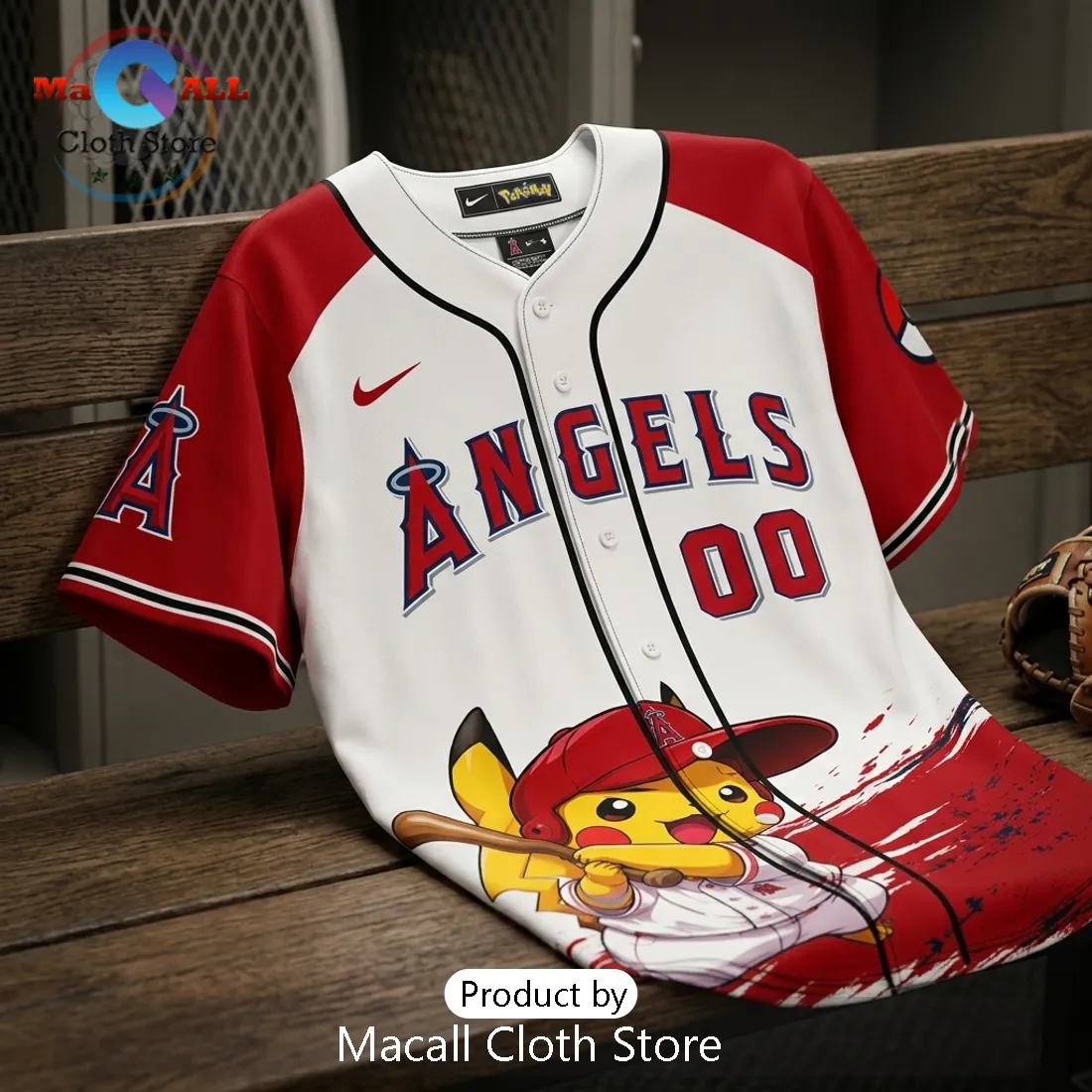 Pokémon x Los Angeles Angels Custom Name Baseball Jersey Pokémon x Los Angeles Angels Custom Name Baseball Jersey