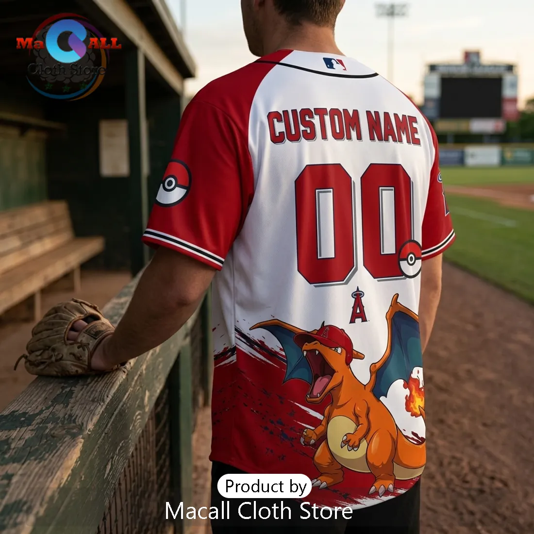 Pokémon x Los Angeles Angels Custom Name Baseball Jersey Pokémon x Los Angeles Angels Custom Name Baseball Jersey
