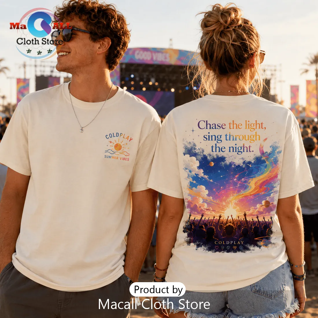 Coldplay Chase The Light Cream T-Shirt Coldplay Chase The Light Cream T-Shirt