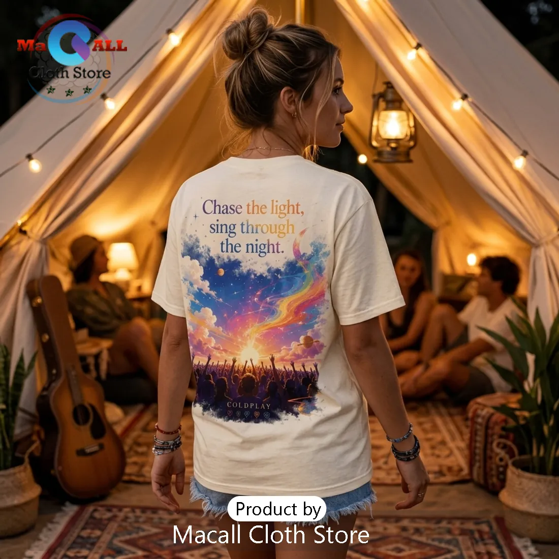 Coldplay Chase The Light Cream T-Shirt Coldplay Chase The Light Cream T-Shirt