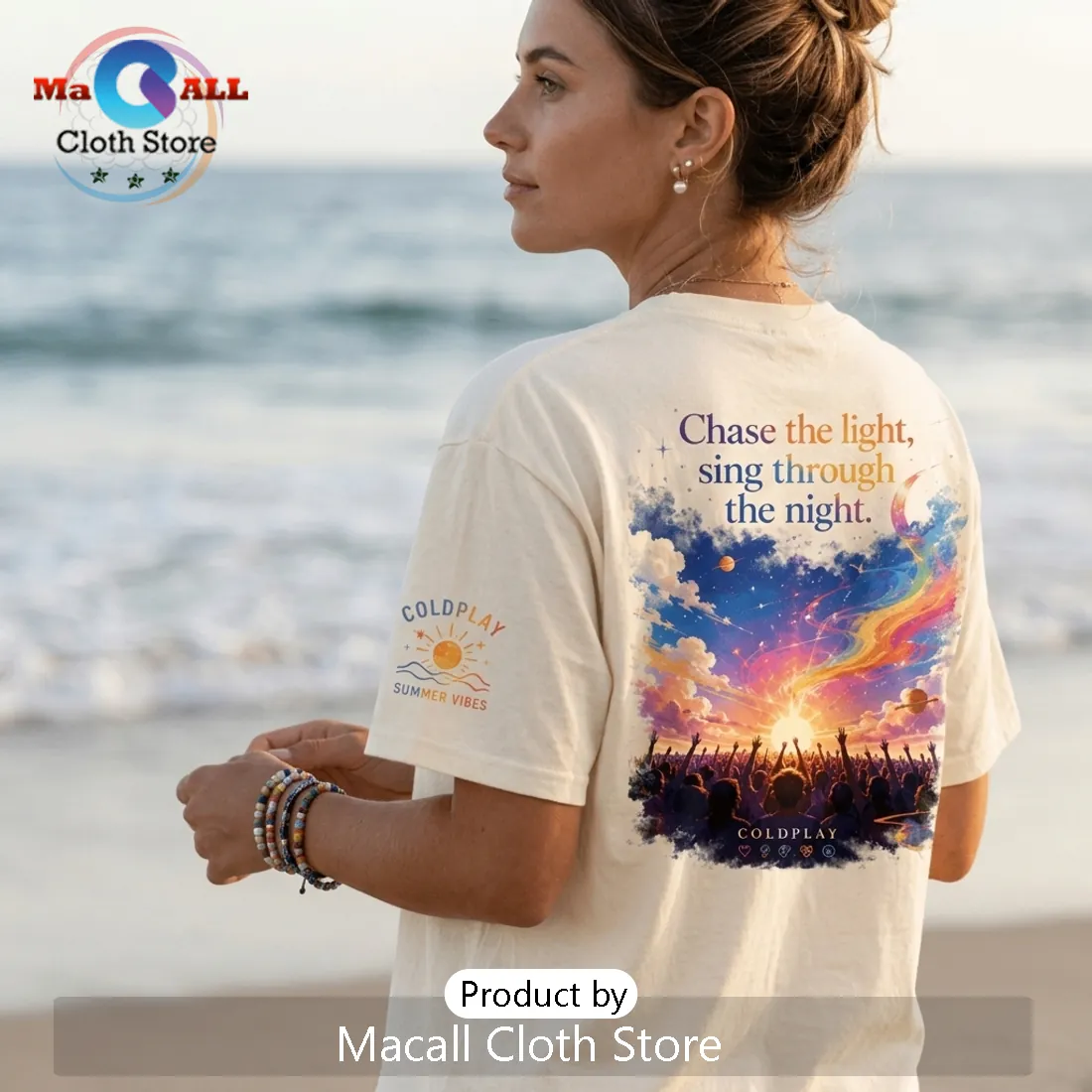 Coldplay Chase The Light Cream T-Shirt Coldplay Chase The Light Cream T-Shirt