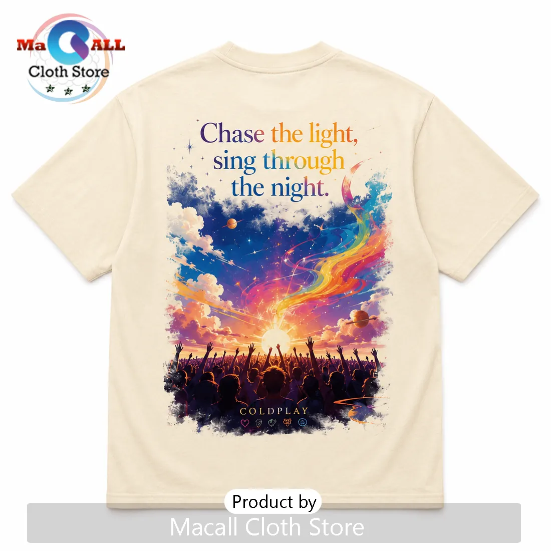 Coldplay Chase The Light Cream T-Shirt Coldplay Chase The Light Cream T-Shirt