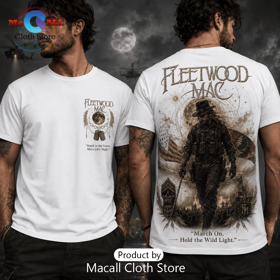 Fleetwood Mac Military Soldier White T-Shirt Fleetwood Mac Military Soldier White T-Shirt