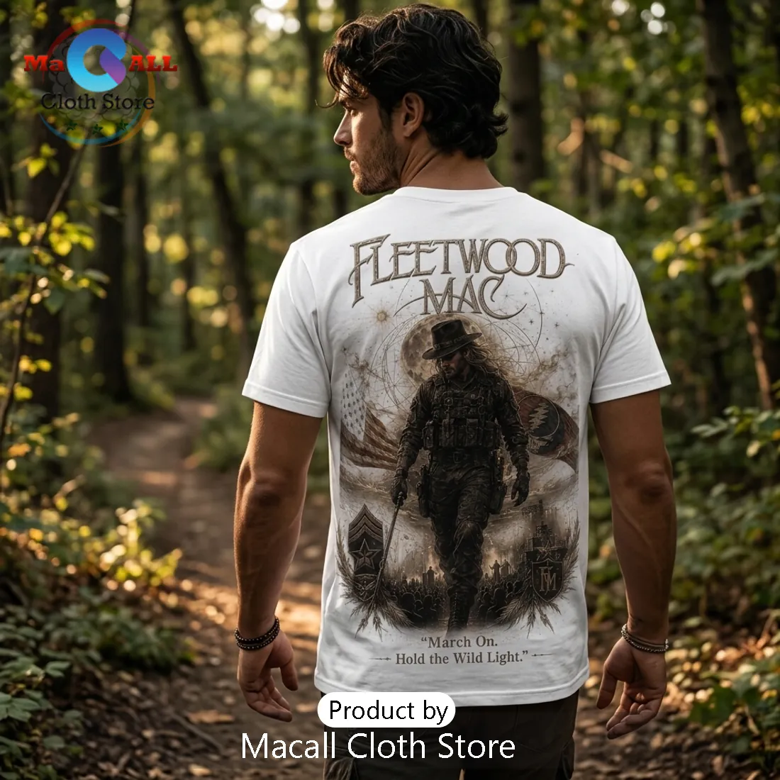 Fleetwood Mac Military Soldier White T-Shirt Fleetwood Mac Military Soldier White T-Shirt