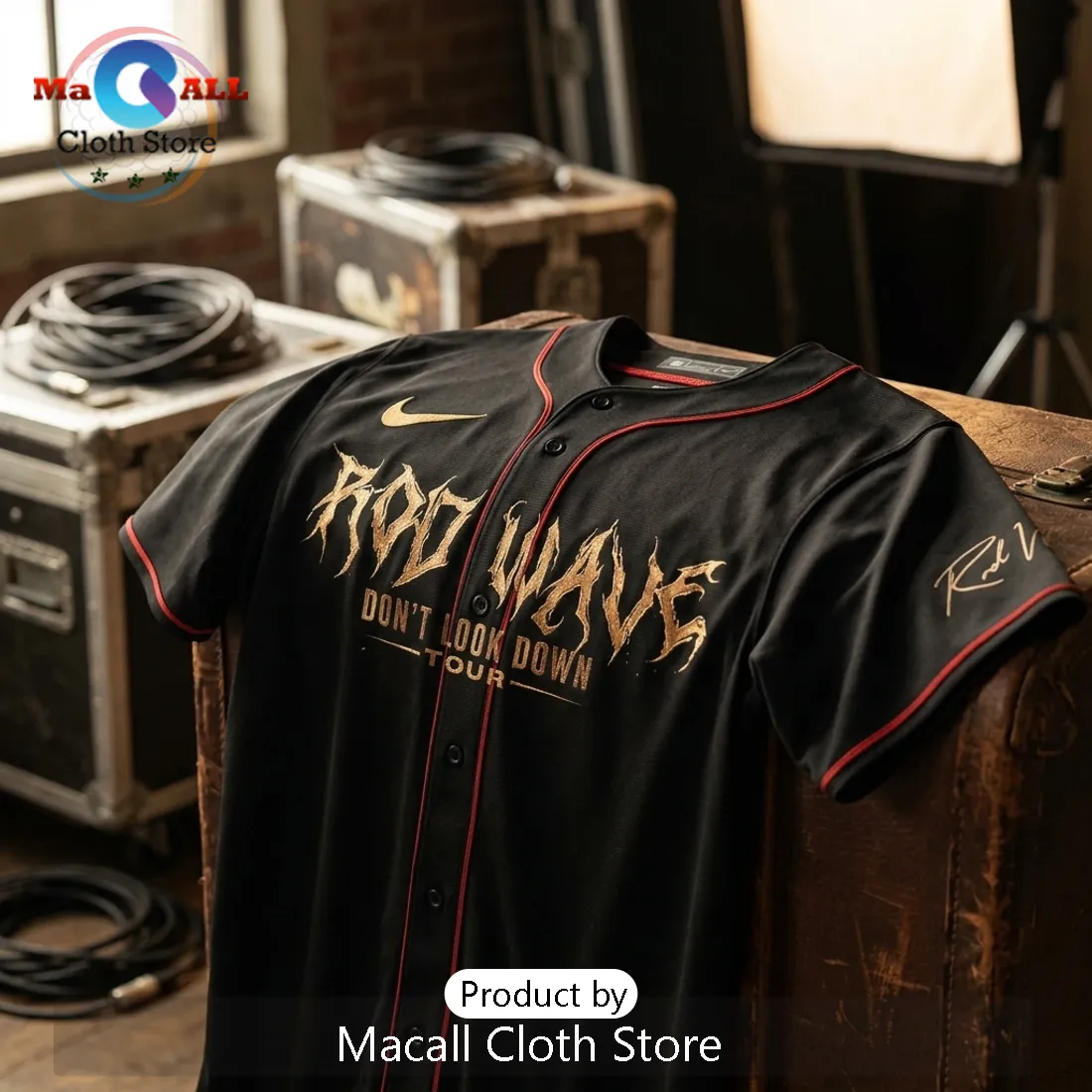 Rod Wave Don’t Look Down Tour Black Baseball Jersey Rod Wave Don’t Look Down Tour Black Baseball Jersey