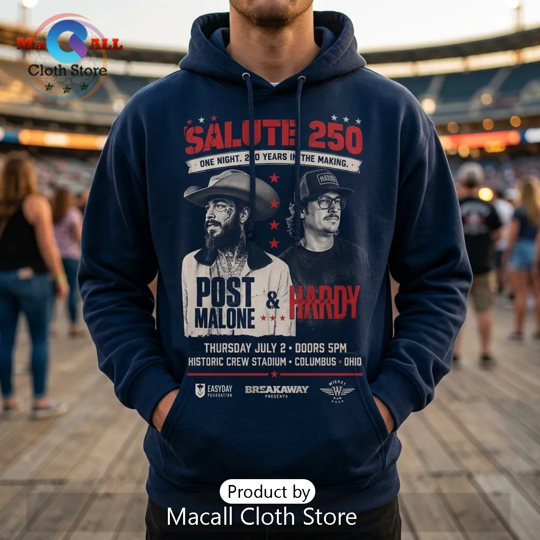 Post Malone Hardy Salute 250 Columbus Ohio Navy Hoodie Post Malone Hardy Salute 250 Columbus Ohio Navy Hoodie