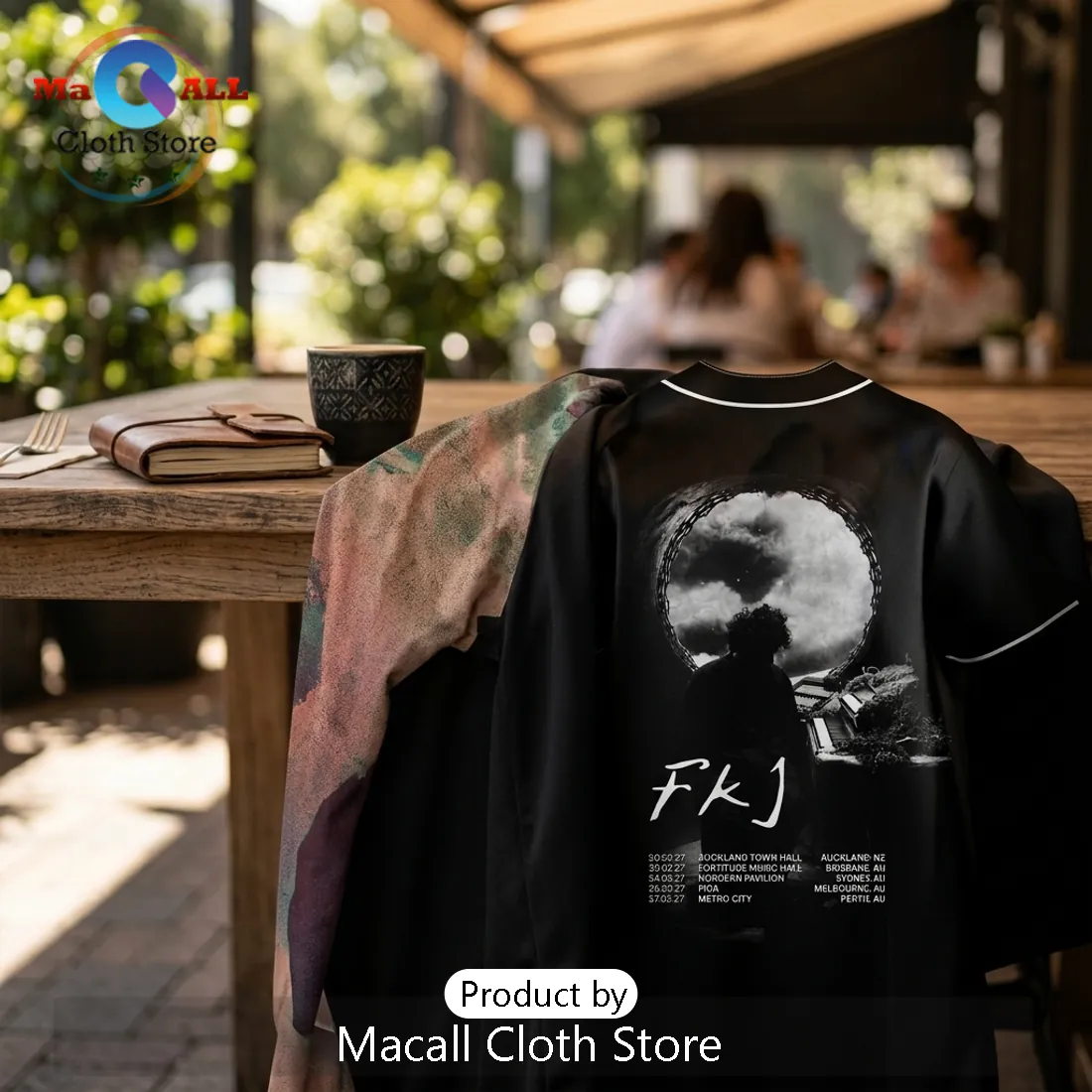 FKJ Tour 2027 Concert Merch Black Baseball Jersey FKJ Tour 2027 Concert Merch Black Baseball Jersey
