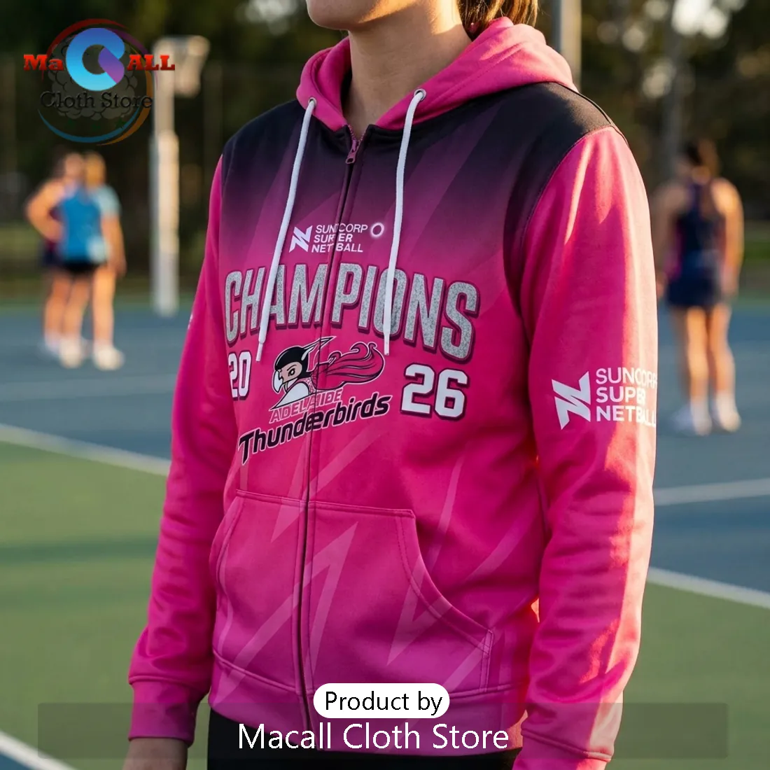 Adelaide Thunderbirds Netball 3X Champions Zip Hoodie Adelaide Thunderbirds Netball 3X Champions Zip Hoodie