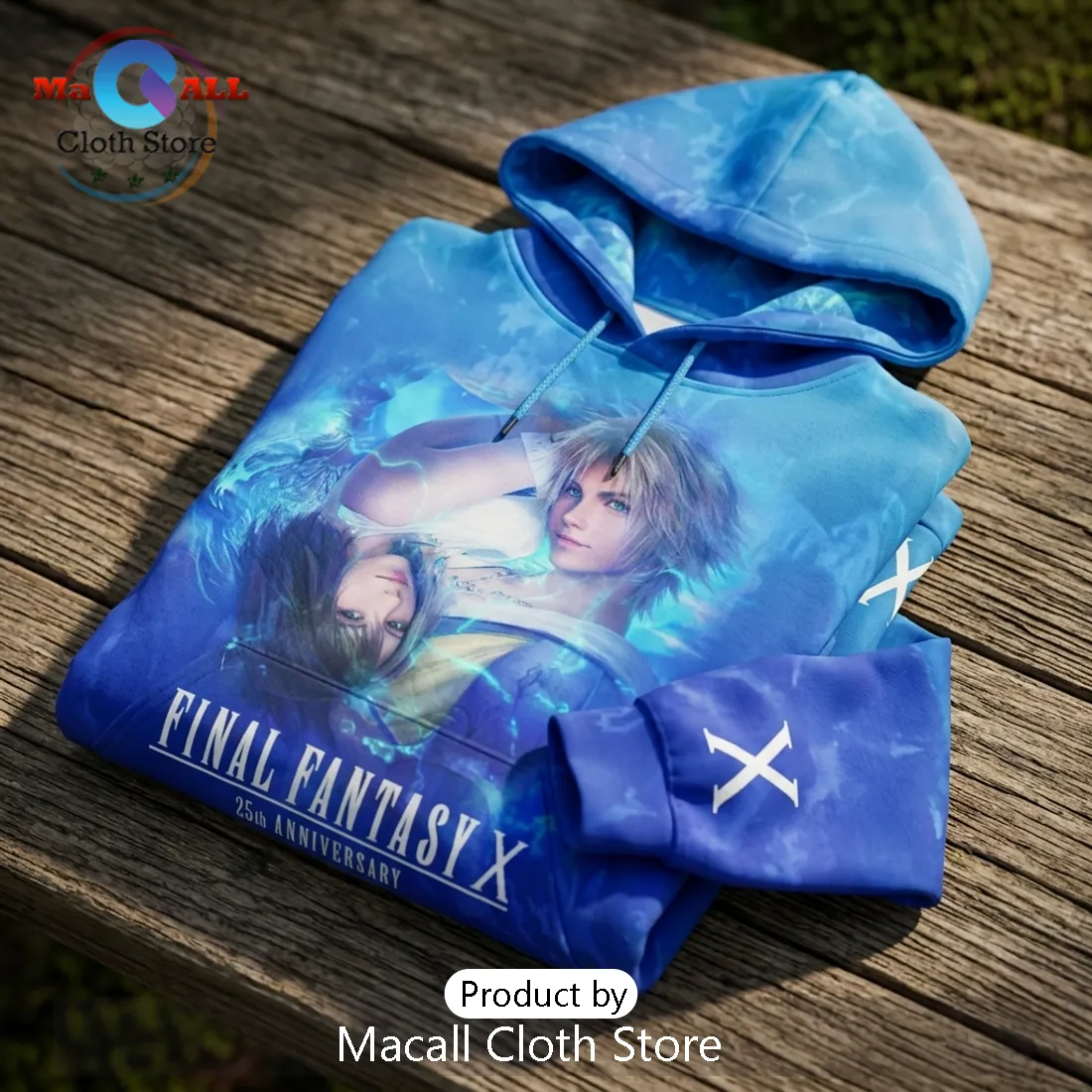 Final Fantasy X 25th Anniversary Blue Pullover Hoodie Final Fantasy X 25th Anniversary Blue Pullover Hoodie