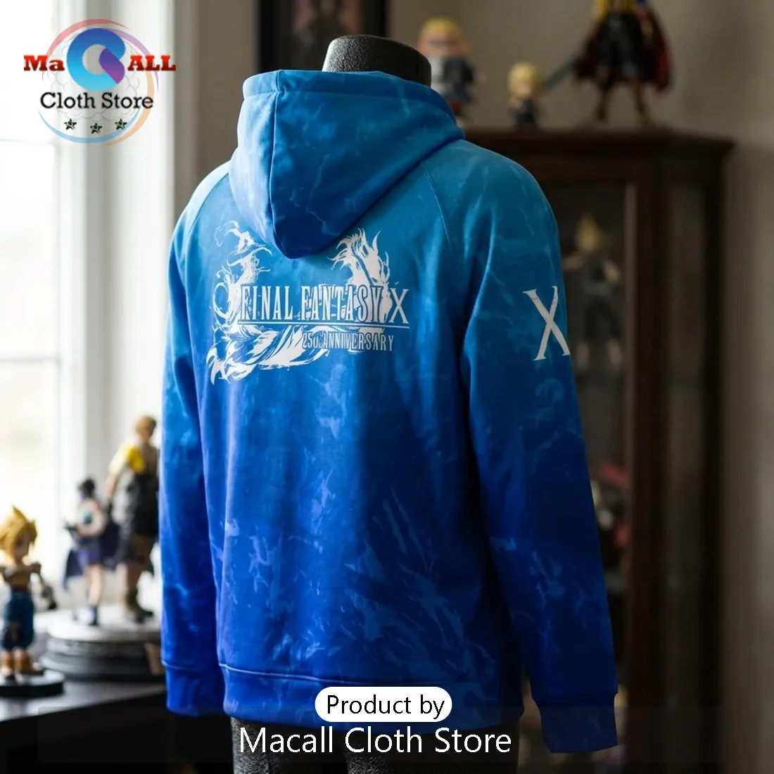 Final Fantasy X 25th Anniversary Blue Pullover Hoodie Final Fantasy X 25th Anniversary Blue Pullover Hoodie