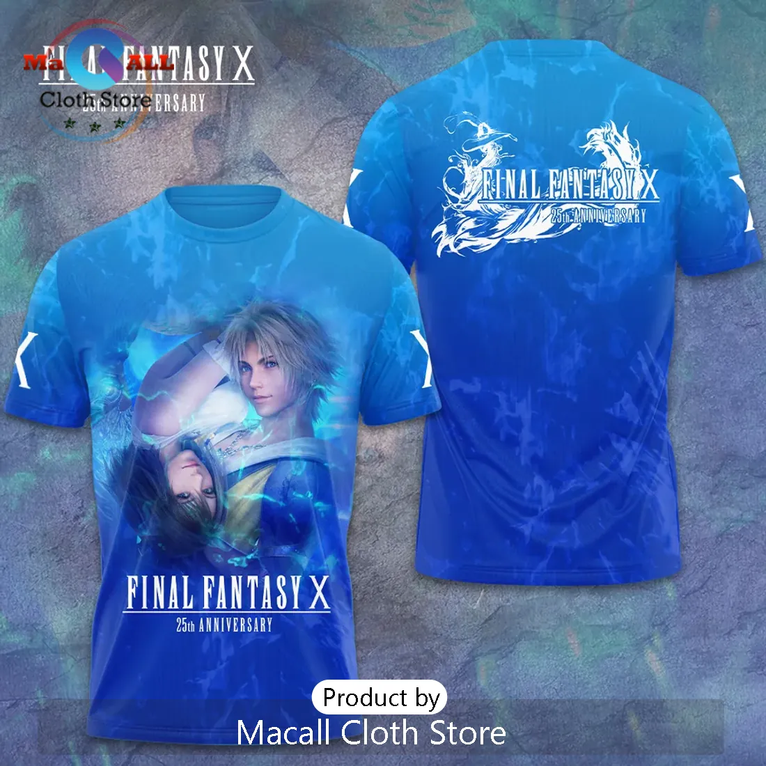 Final Fantasy X 25th Anniversary Blue Pullover Hoodie Final Fantasy X 25th Anniversary Blue Pullover Hoodie