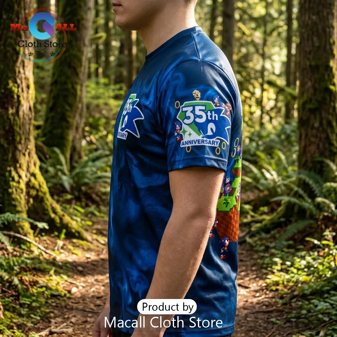 Sonic the Hedgehog 35th Anniversary Navy Blue T-Shirt Sonic the Hedgehog 35th Anniversary Navy Blue T-Shirt