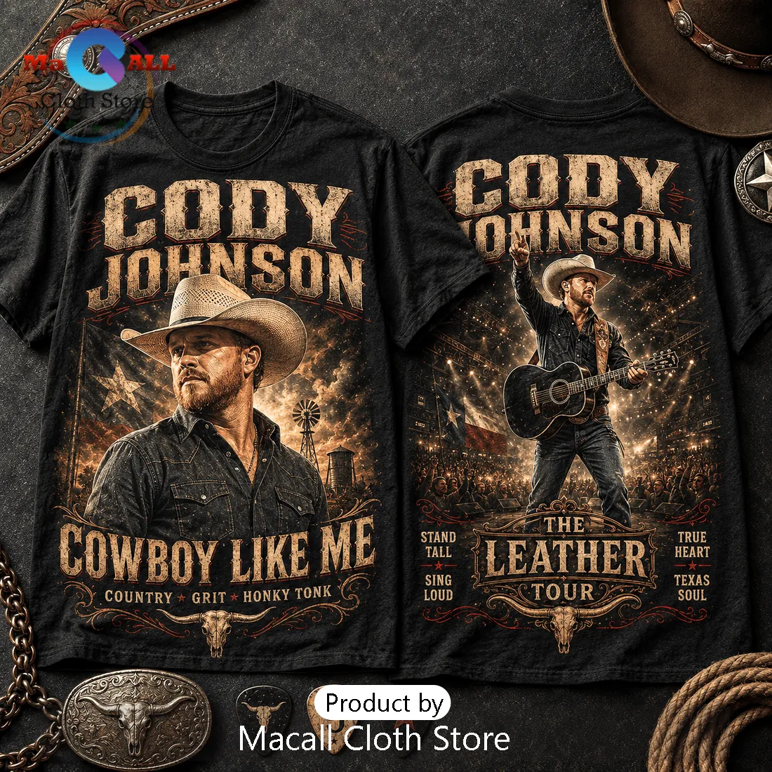 Cody Johnson Country Music Tour Cotton T-Shirt Cody Johnson Country Music Tour Cotton T-Shirt