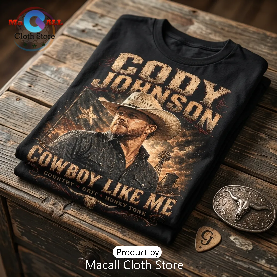 Cody Johnson Country Music Tour Cotton T-Shirt Cody Johnson Country Music Tour Cotton T-Shirt