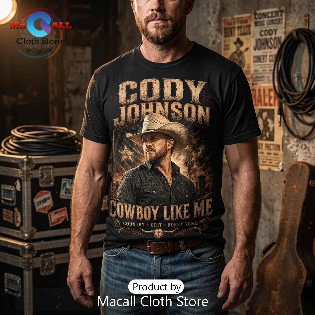 Cody Johnson Country Music Tour Cotton T-Shirt Cody Johnson Country Music Tour Cotton T-Shirt