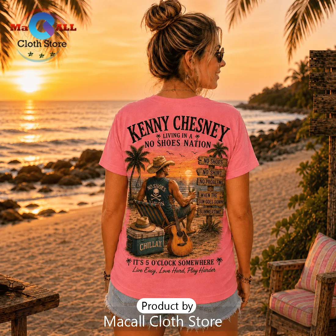 Kenny Chesney No Shoes Nation Pink T-Shirt Kenny Chesney No Shoes Nation Pink T-Shirt