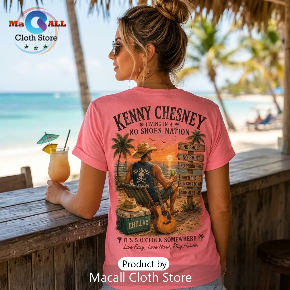 Kenny Chesney No Shoes Nation Pink T-Shirt Kenny Chesney No Shoes Nation Pink T-Shirt