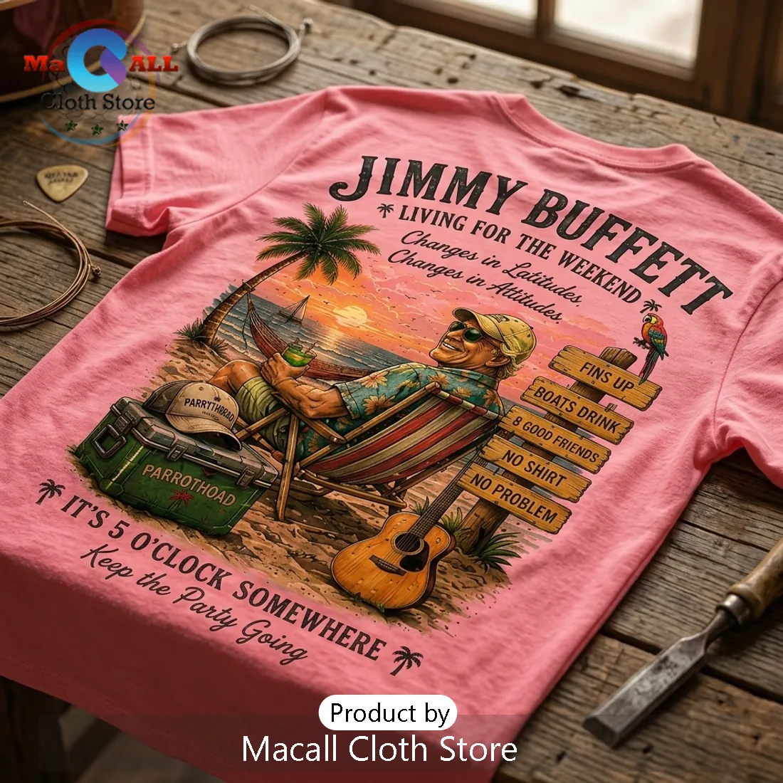 Jimmy Buffett Retro Sunset Pink T-Shirt Jimmy Buffett Retro Sunset Pink T-Shirt