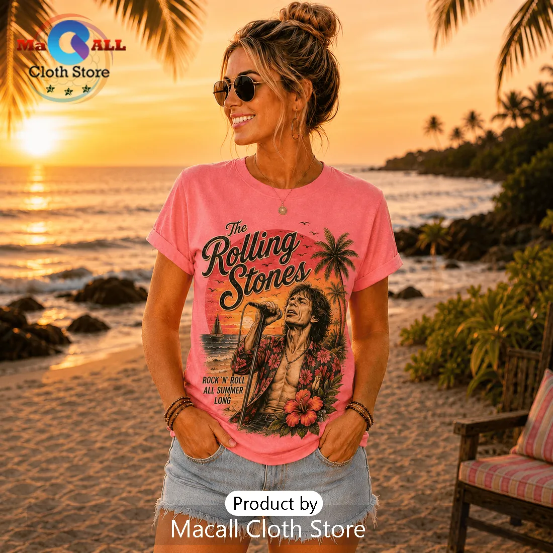 The Rolling Stones Pink Tie Dye T-Shirt The Rolling Stones Pink Tie Dye T-Shirt