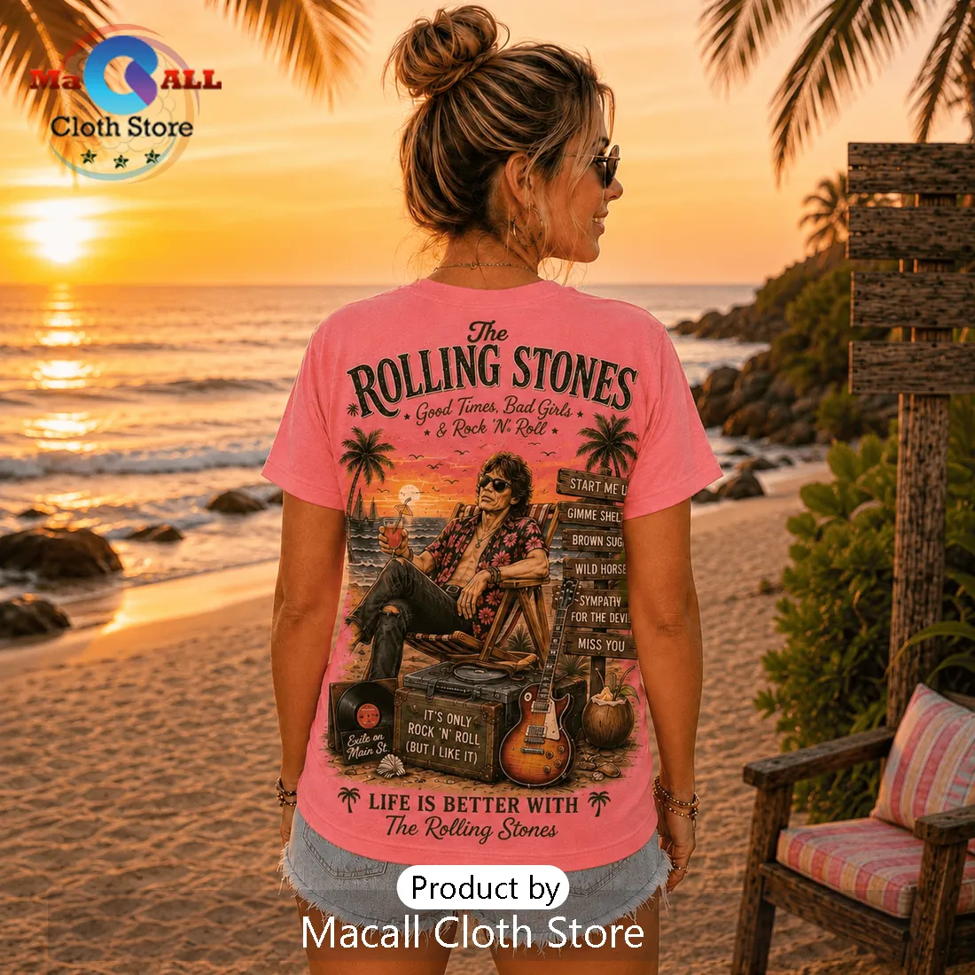 The Rolling Stones Pink Tie Dye T-Shirt The Rolling Stones Pink Tie Dye T-Shirt
