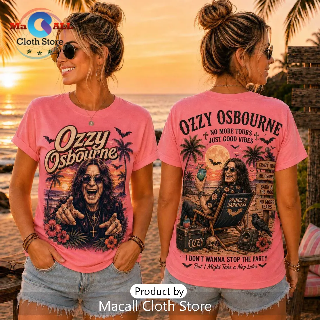 Ozzy Osbourne Prince of Darkness Pink T-Shirt Ozzy Osbourne Prince of Darkness Pink T-Shirt