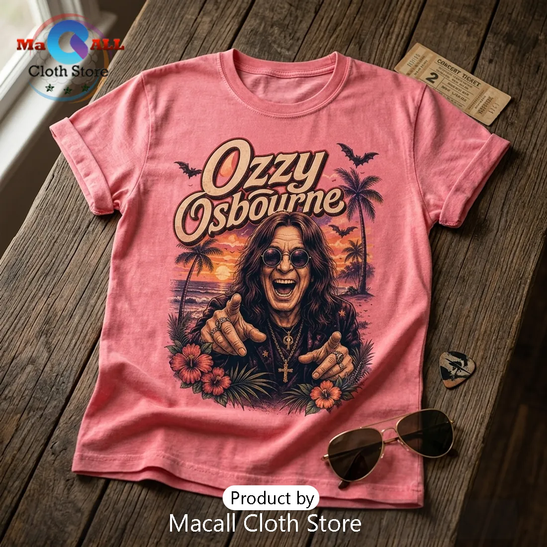 Ozzy Osbourne Prince of Darkness Pink T-Shirt Ozzy Osbourne Prince of Darkness Pink T-Shirt