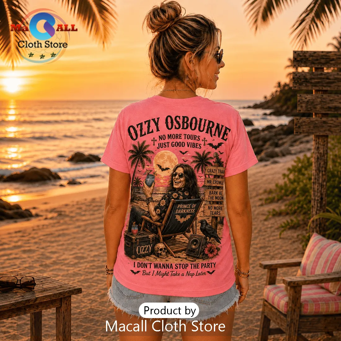 Ozzy Osbourne Prince of Darkness Pink T-Shirt Ozzy Osbourne Prince of Darkness Pink T-Shirt