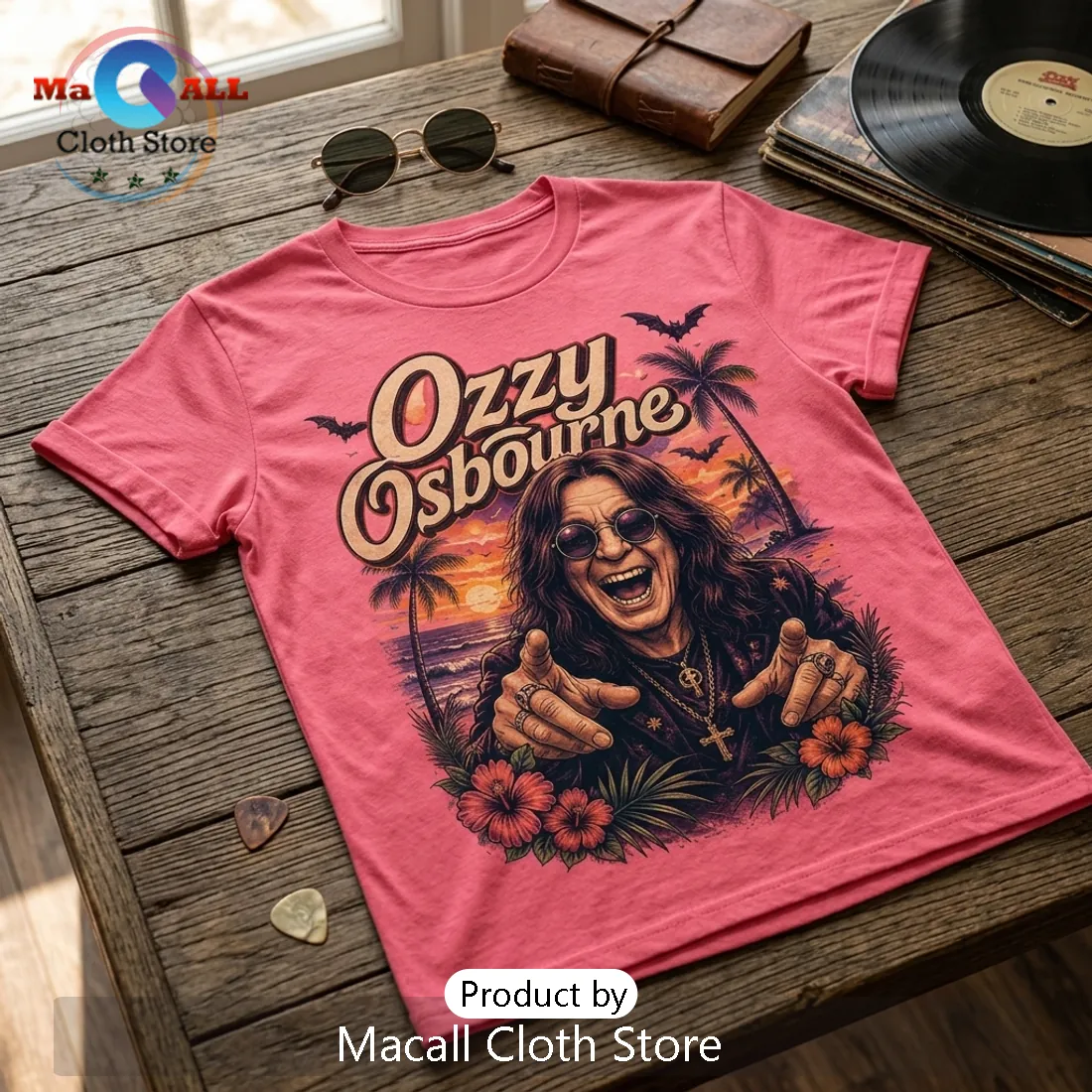Ozzy Osbourne Prince of Darkness Pink T-Shirt Ozzy Osbourne Prince of Darkness Pink T-Shirt