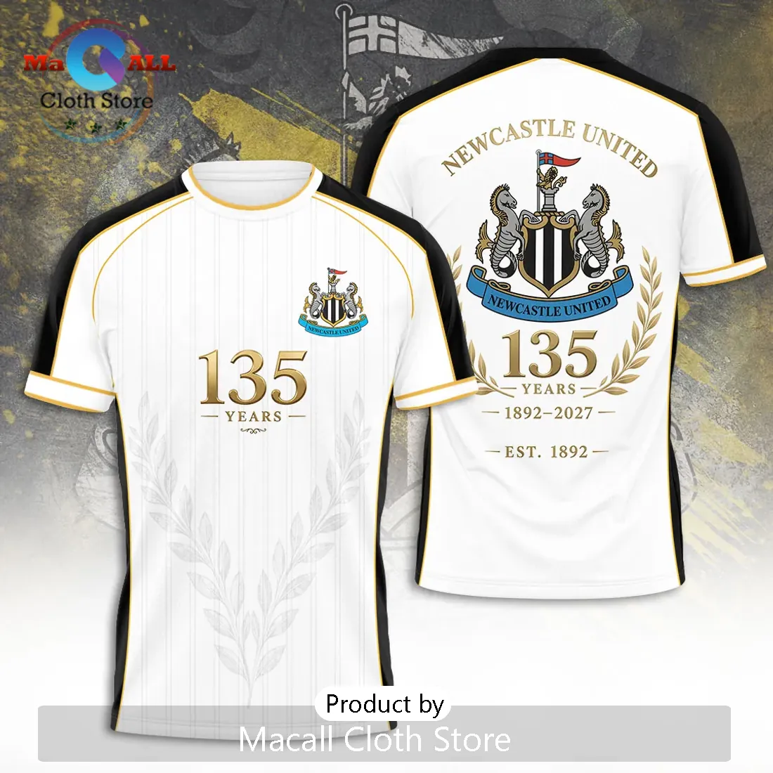 Newcastle United 135 Year Anniversary Commemorative T-Shirt Newcastle United 135 Year Anniversary Commemorative T-Shirt