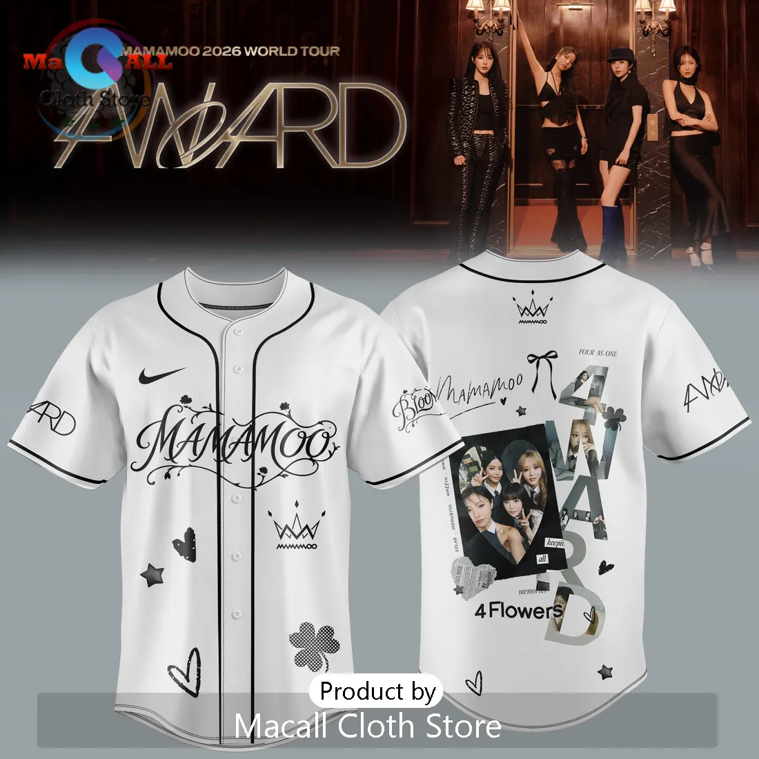 MAMAMOO 2026 4WARD World Tour Photo Baseball Jersey MAMAMOO 2026 4WARD World Tour Photo Baseball Jersey