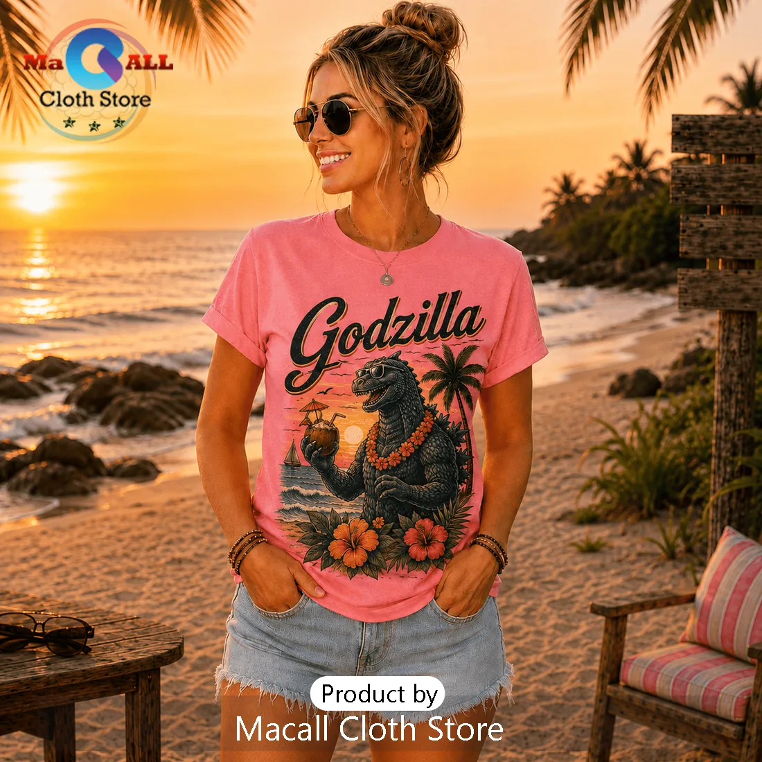 Premium Godzilla Kaiju Mode Pink T-Shirt Premium Godzilla Kaiju Mode Pink T-Shirt