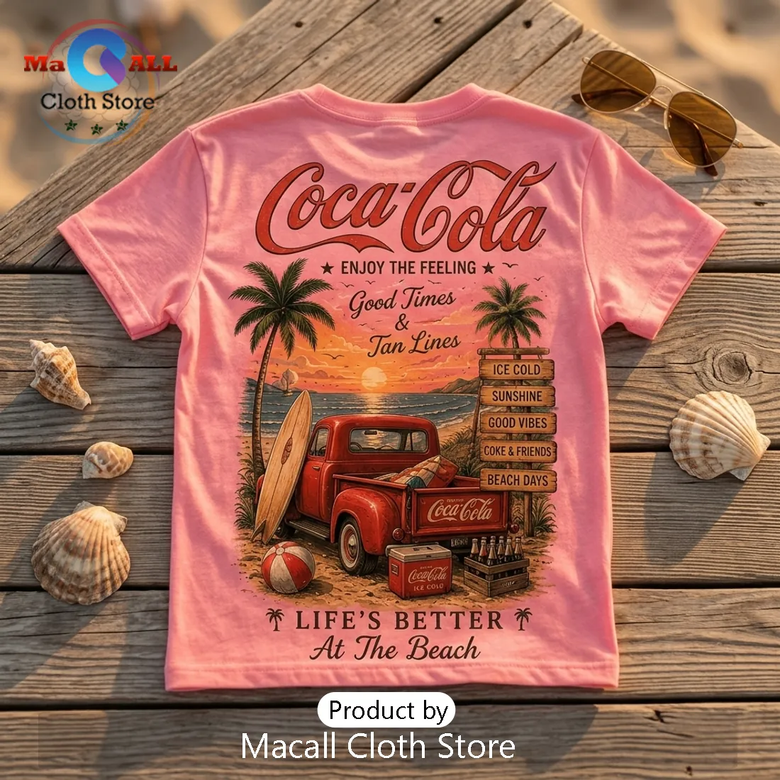 Coca-Cola Beach Vibes Pink T-Shirt Coca-Cola Beach Vibes Pink T-Shirt