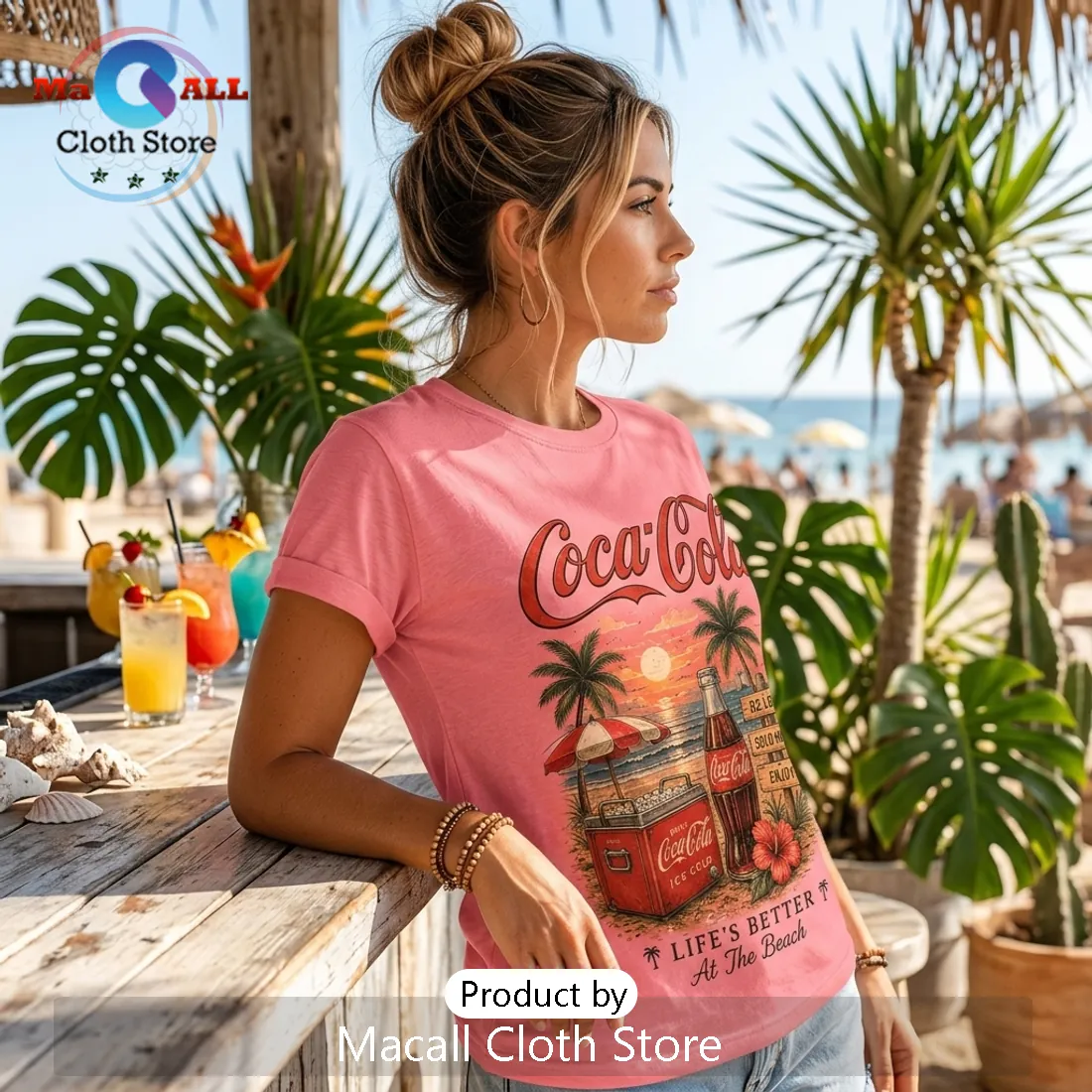 Coca-Cola Beach Vibes Pink T-Shirt Coca-Cola Beach Vibes Pink T-Shirt