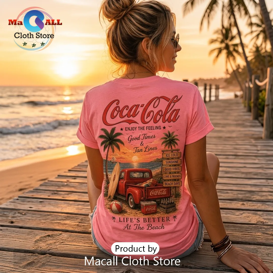 Coca-Cola Beach Vibes Pink T-Shirt Coca-Cola Beach Vibes Pink T-Shirt