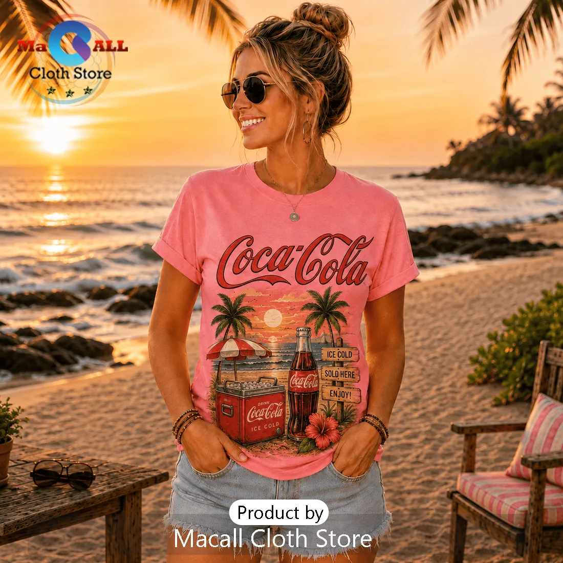 Coca-Cola Beach Vibes Pink T-Shirt Coca-Cola Beach Vibes Pink T-Shirt