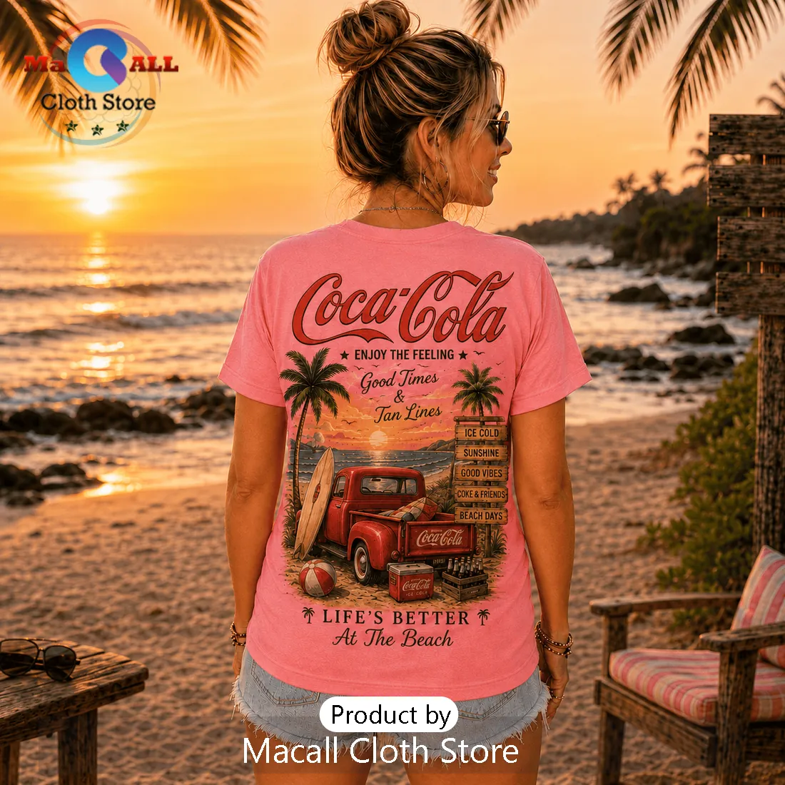 Coca-Cola Beach Vibes Pink T-Shirt Coca-Cola Beach Vibes Pink T-Shirt