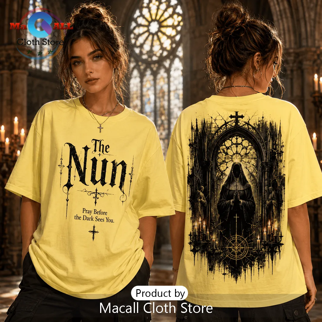 The Nun Gothic Horror Yellow T-Shirt The Nun Gothic Horror Yellow T-Shirt