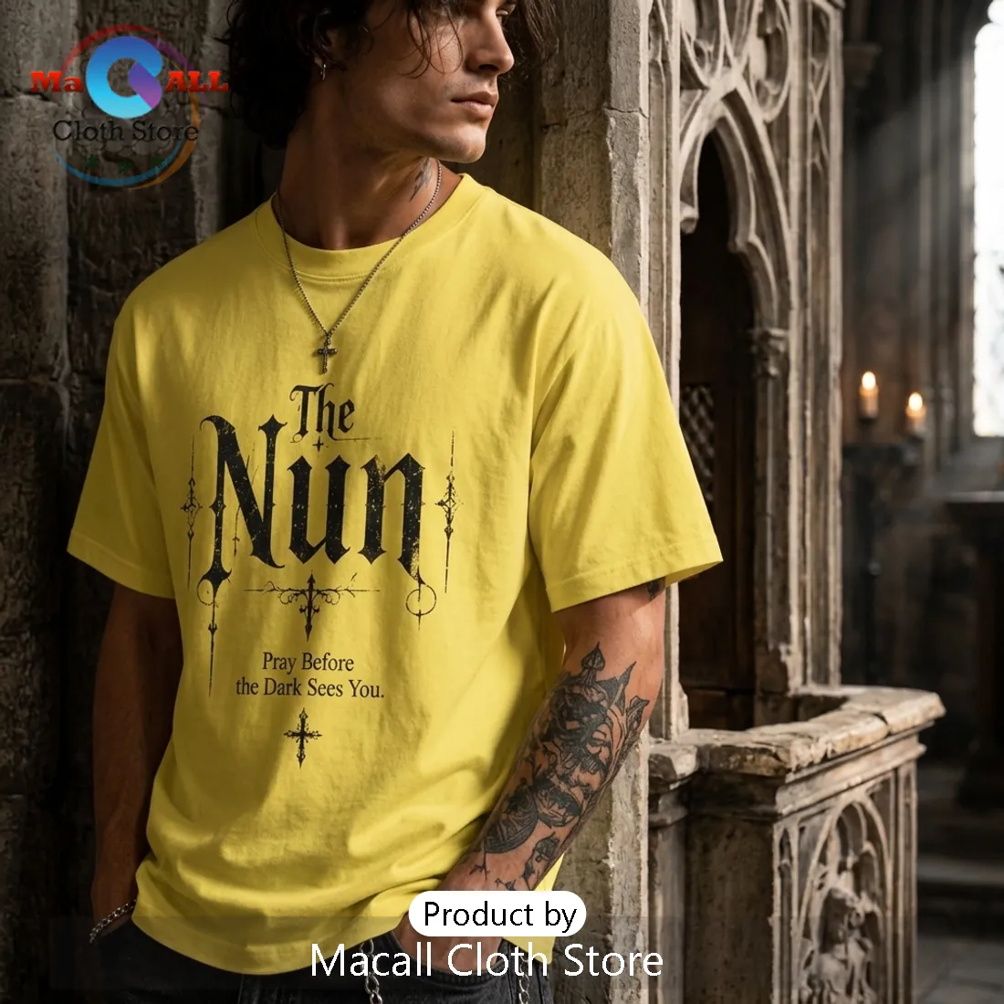 The Nun Gothic Horror Yellow T-Shirt The Nun Gothic Horror Yellow T-Shirt