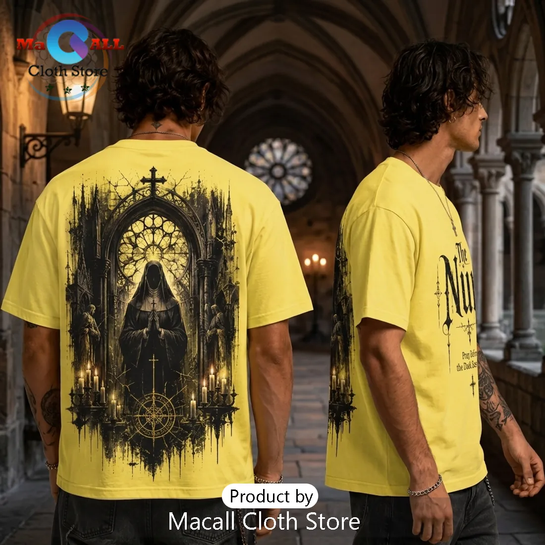 The Nun Gothic Horror Yellow T-Shirt The Nun Gothic Horror Yellow T-Shirt