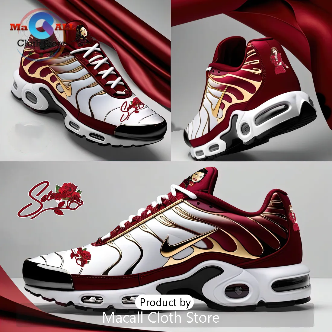 Selena Quintanilla Maroon Premium Air Max Plus Shoes