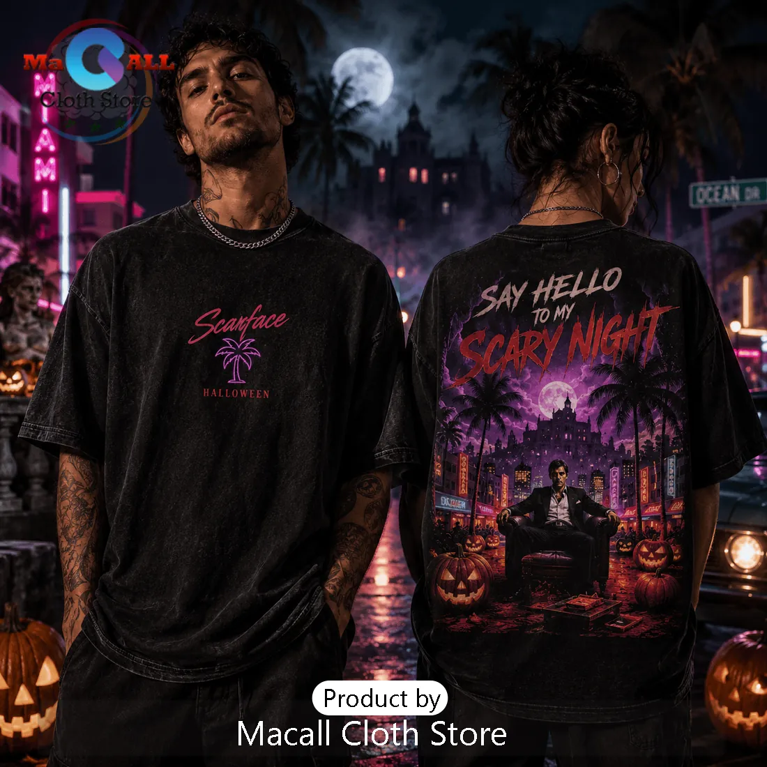 Scarface Say Hello To My Scary Night T-Shirt Scarface Say Hello To My Scary Night T-Shirt
